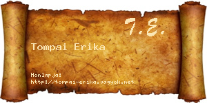 Tompai Erika névjegykártya